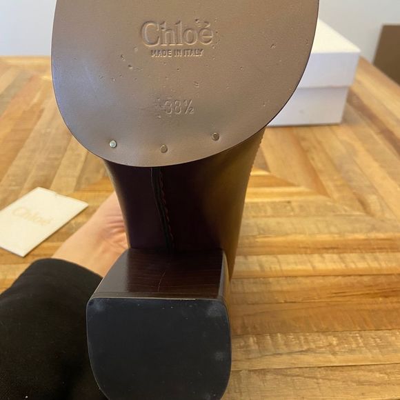 Chloé Gaile Burgundy Harness Leather Ankle Boots - Picture 9 of 16